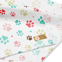 Load image into Gallery viewer, Add a Touch of Pawsome Style with our All-Over Print Dog Paw Bandana
