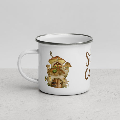 Enamel Cup Gnome's House Stay Cozy