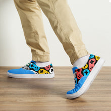 Load image into Gallery viewer, Experience the ultimate in style and comfort with Raining Gifts Design&#39;s Men&#39;s Lace-Up Canvas Shoes featuring a Joystick Pattern Seamless design - buy now and step up your shoe game!
