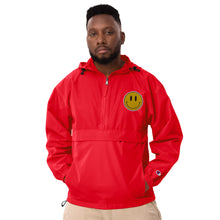 Load image into Gallery viewer, Your fashion statement just got happier - Embroidered Champion Packable Unisex Jacket with a Smiley Retro Sticker!
