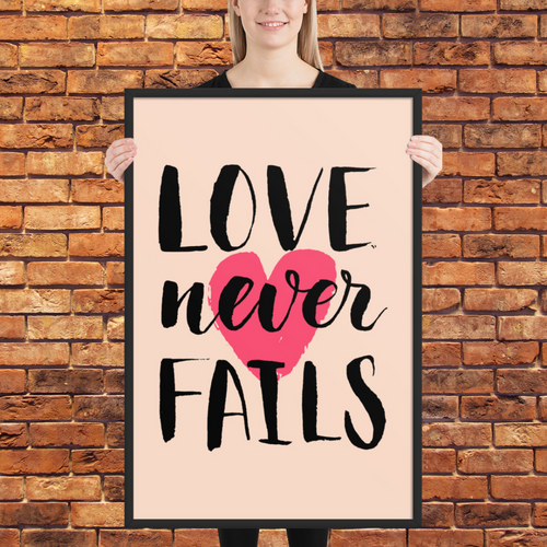 Valentine's Day Lettering Framed Matte Paper Poster