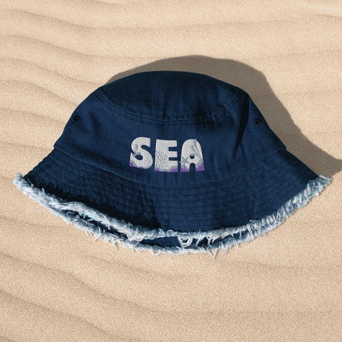 Embroidered Beach Bucket Hat for Sea Lovers
