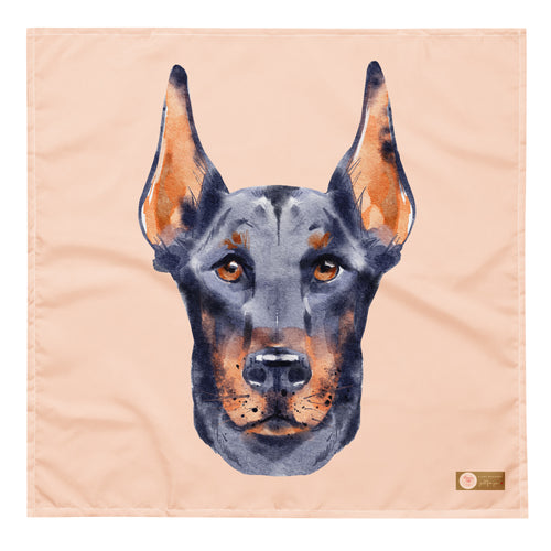 All-over print bandana featuring a Dobermann pet design, perfect for adding style to your furry friend's wardrobe