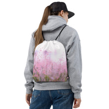 Load image into Gallery viewer, Drawstring Bag Pink Flowers
