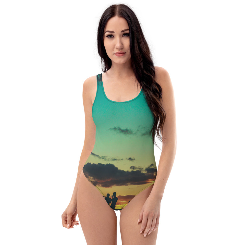 Fashionable Unique One-Piece Swimsuit Tropical Beach Party