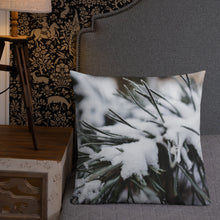 Load image into Gallery viewer, Decorative Premium Pillow for Bed or Sofa. Pine Tree with Fresh Snow!
