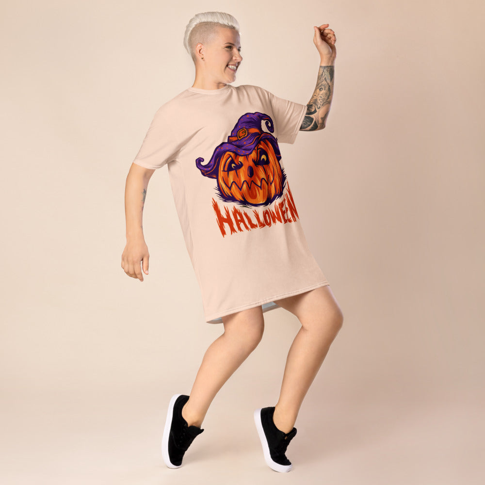Halloween Pumpkin T-shirt Dress