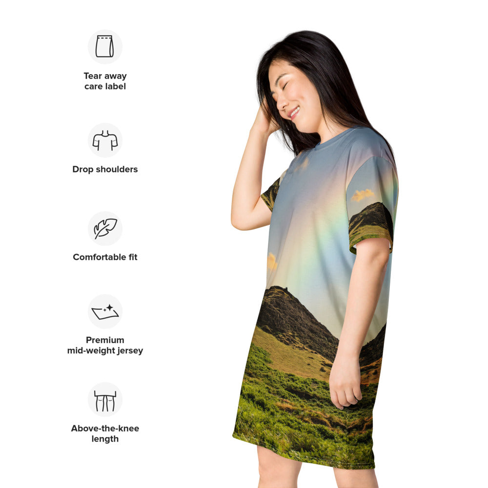 Rainbow Over the Mountain T-shirt Dress Plus Size