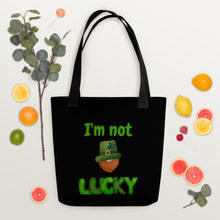 Load image into Gallery viewer, Get Lucky this St. Patrick&#39;s Day with our Lucky Gnome Tote Bag!
