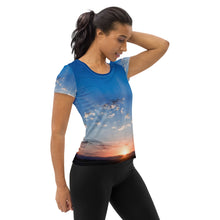 Load image into Gallery viewer, All-Over Print Women&#39;s Athletic Yoga T-shirt Sunset
