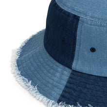Load image into Gallery viewer, Unisex Embroidered Distressed Denim Bucket Hat Sea Lettering
