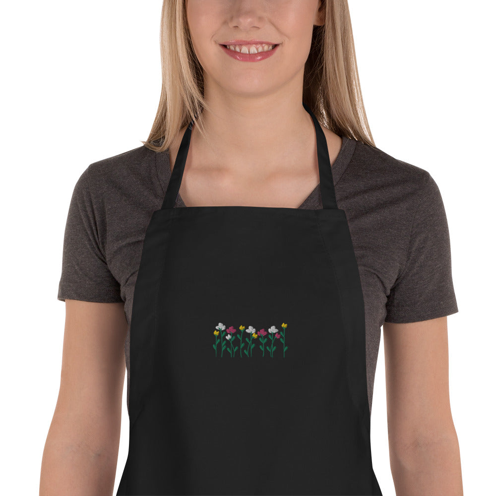 Unique Embroidered Apron Flowers Nature