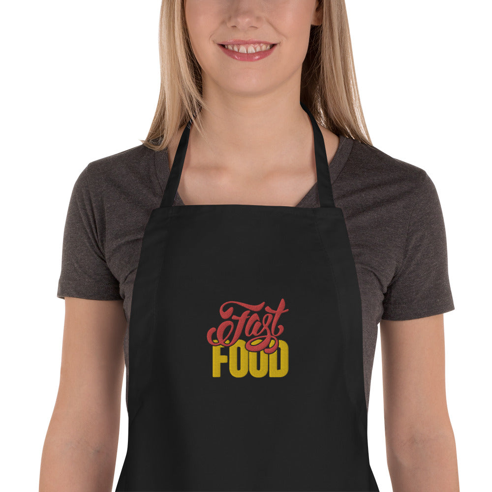 Kitchen Embroidered Apron Fast Food Lettering