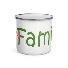 Load image into Gallery viewer, Camping Enamel Mug Family Gnome
