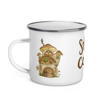 Load image into Gallery viewer, Enamel Camping Mug Gnome&#39;s House Stay Cozy
