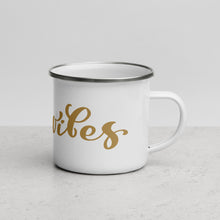 Load image into Gallery viewer, Enamel Mug Good Vibes Lettering
