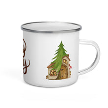 Load image into Gallery viewer, Enamel Camping Mug Gnome&#39;s House Stay Cozy
