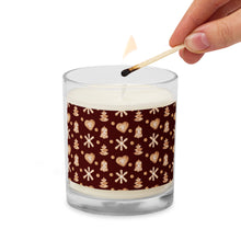Load image into Gallery viewer, Glass Jar Soy Wax Candle Christmas Pattern
