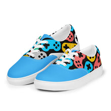 Load image into Gallery viewer, Game On: Men&#39;s Lace-Up Canvas Shoes with Seamless Joystick Pattern - Only at Raining Gifts Design!
