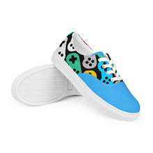 Load image into Gallery viewer, Game On: Men&#39;s Lace-Up Canvas Shoes with Seamless Joystick Pattern - Only at Raining Gifts Design!
