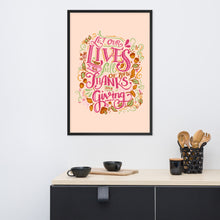 Load image into Gallery viewer, Thanksgiving Quote Lettering Framed Poster
