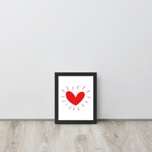 Load image into Gallery viewer, Hand Drawn Scandinavian Heart Framed Photo Paper Poster
