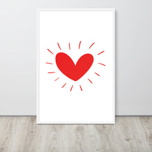 Load image into Gallery viewer, Hand Drawn Scandinavian Heart Framed Photo Paper Poster
