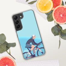 Load image into Gallery viewer, Sky Blue Illustrated Cyclist Samsung Case

