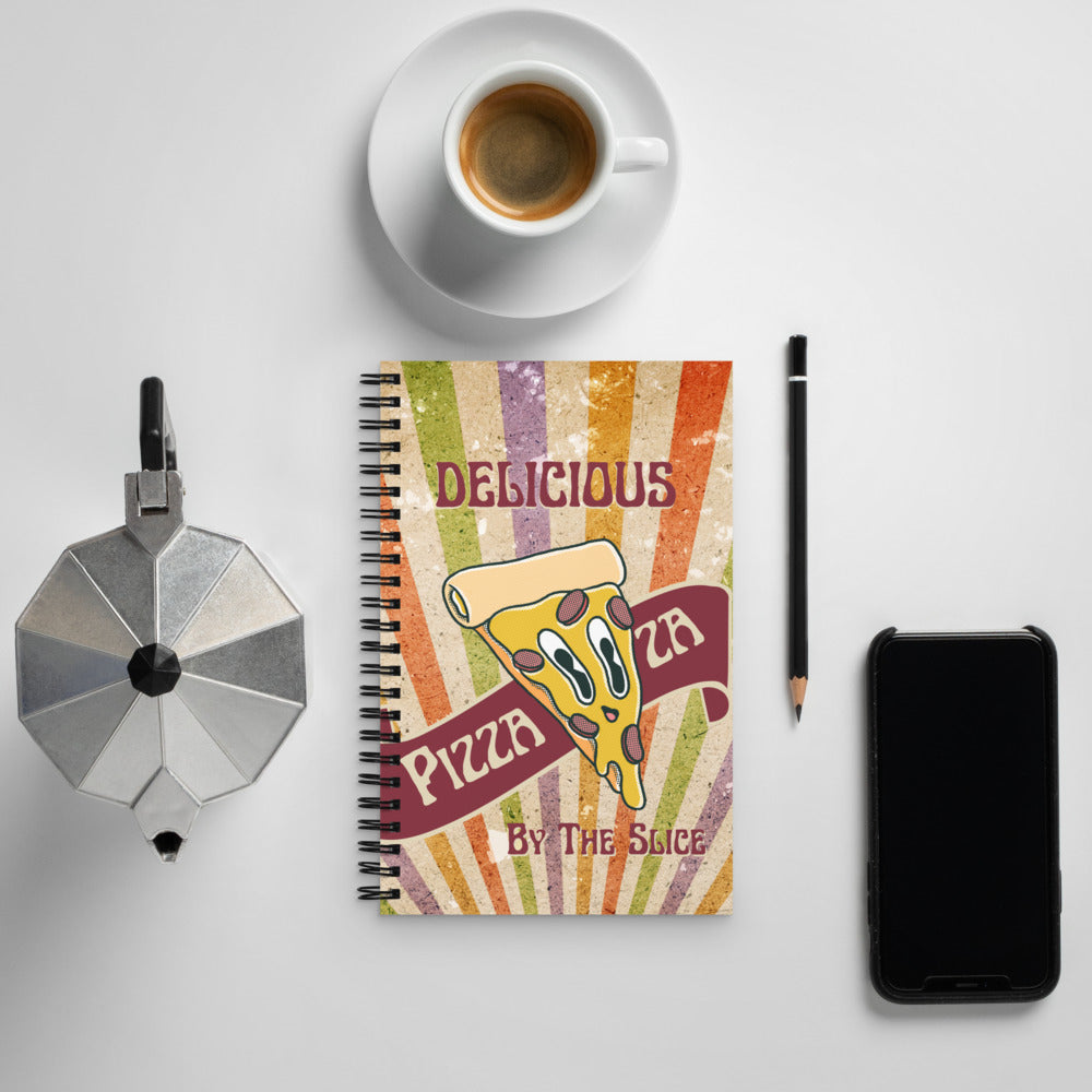 Delicious Food Pizza Dotted Spiral Notebook