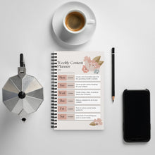 Load image into Gallery viewer, Dotted Journal Spiral Notebook Minimalist Floral Weekly Content Planner
