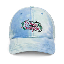 Load image into Gallery viewer, Embroidered Tie Dye Summer Hat Mexican Quote Hand Lettering Siempre Por Siempre
