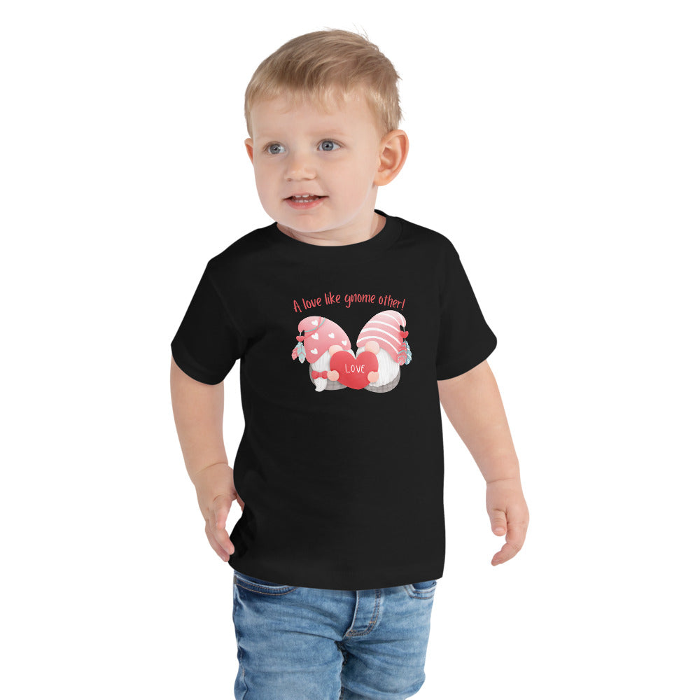Get your hands on our high-quality Cute and Cozy Gnome Love Toddler T-Shirt - Short Sleeve from Raining Gifts Design. Perfect for your child's wardrobe.