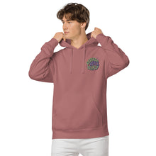 Load image into Gallery viewer, Unisex Embroidered Pigment Dyed Hoodie Reduce, Reuse, Recycle Lettering
