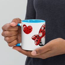Load image into Gallery viewer, Coffee, Tea or Hot Chocolate Mug with Colour Inside Gnome Ladybug

