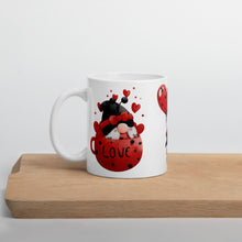 Load image into Gallery viewer, White Glossy Tea, Coffee or Hot Chocolate Mug Gnome Ladybug Love You
