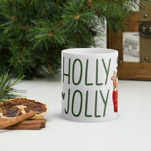Load image into Gallery viewer, White Glossy Mug Holly Jolly Christmas Gnome
