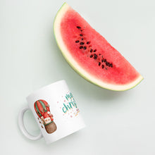 Load image into Gallery viewer, White Glossy Hot Chocolate, Coffee or Tea Mug Santa Gnome Merry Christmas
