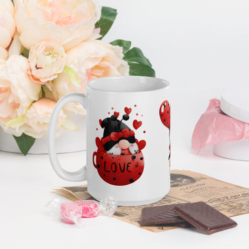 Hot Chocolate Mug Gnome Ladybug Love You