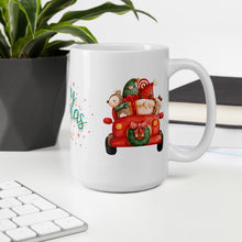 Load image into Gallery viewer, White Glossy Hot Chocolate, Coffee or Tea Mug Santa Gnome Merry Christmas
