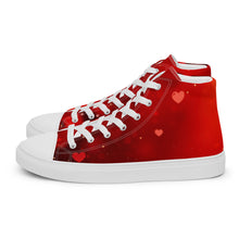 Load image into Gallery viewer, Valentine&#39;s Hearts Women’s High Top Canvas Shoes
