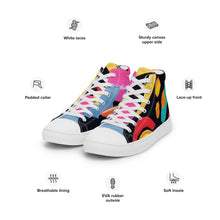 Load image into Gallery viewer, Women’s High Top Canvas Sneakers Colourful Watercolour Pattern
