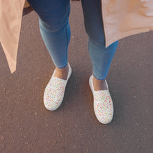 Load image into Gallery viewer, Women’s Retro Colourful Polka Dots Pattern Slip-on Canvas Shoes
